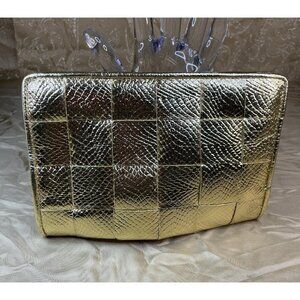 1960s Walborg Italian Woven Faux Snakeskin Clutch or Shoulder Bag
